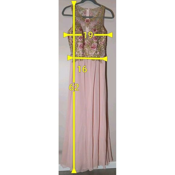 Camille La Vie Peach Embellish Lace Beaded Embroidery Cutout‎ Zip Dress Size 8 - Picture 2 of 12